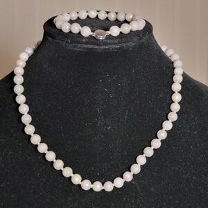 Lovely Grey Dolomite Necklace and Bracelet Set